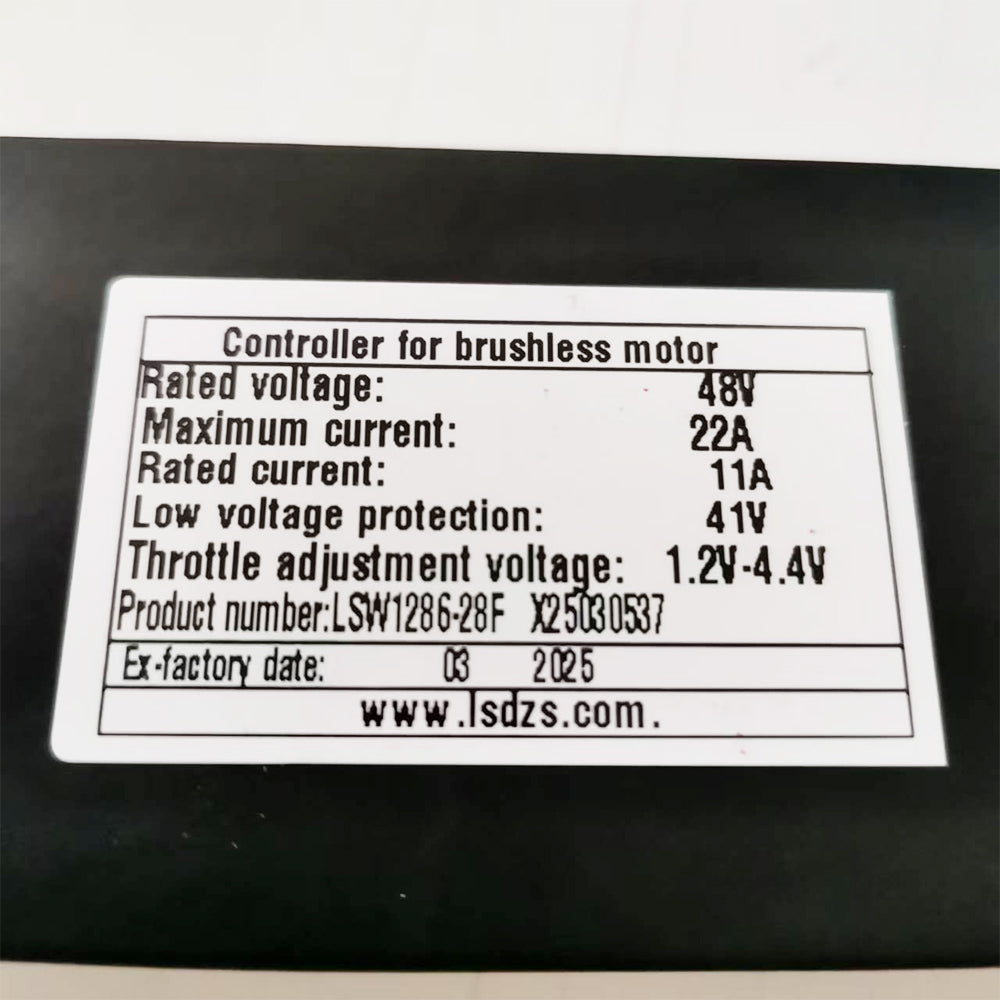 NULKOMMA LSW1286-28F Brushless Motor Controller 48V 22A Ebike Controller for Display Meter