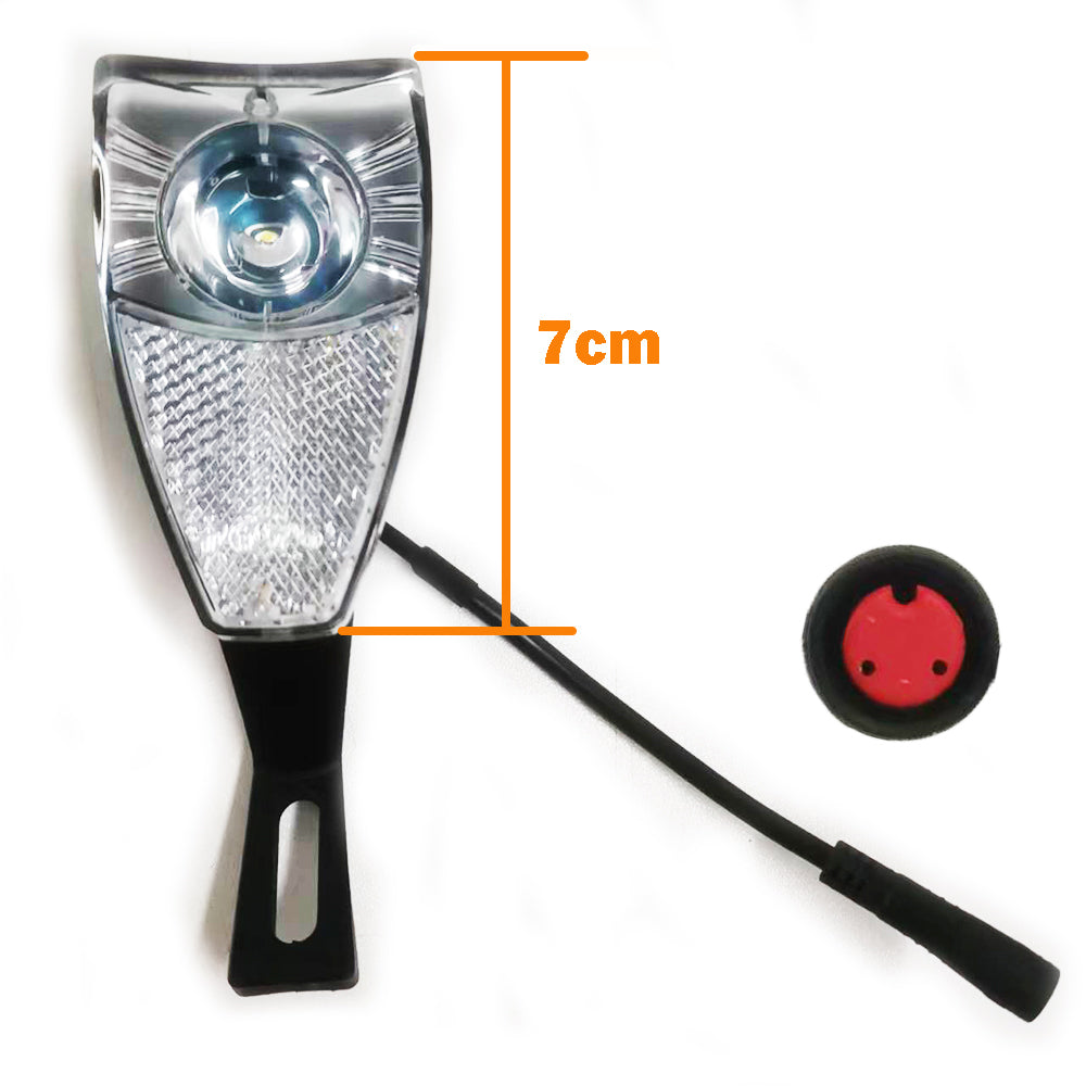 NULKOMMA Electric Bike Headlight for Night Riding LED Front Light Suitable for 24V 36V 48V Battery Controller Ebike Accessories Waterproof 2-pin Female Connector LED Light for E-Bike Scooter