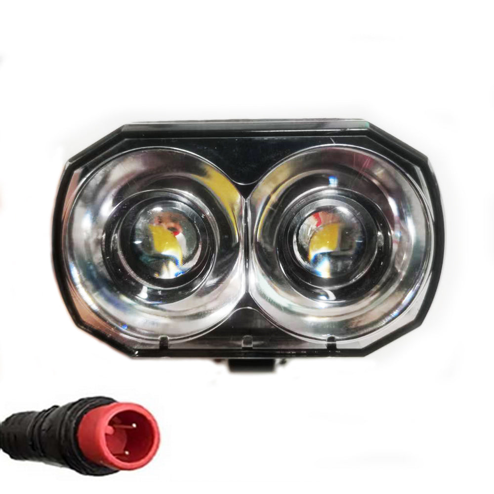 Ebike Headlight 2-pin Connector 24V 36V 48V Electric Bike Front Light for Night Riding Ebike LED Light Bicycle Headlight Electric Scooter Headlight Wired Ebike Accessories Mountain Bike Headlight