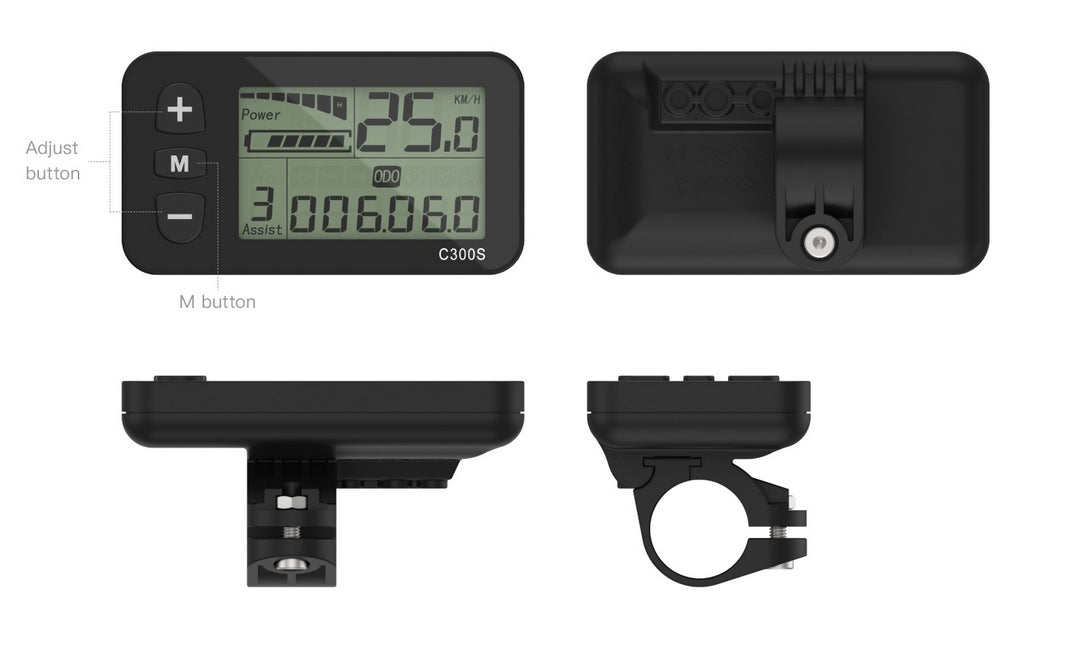 Bigstone C300S Ebike LCD Display Meter 24V/36V/48V