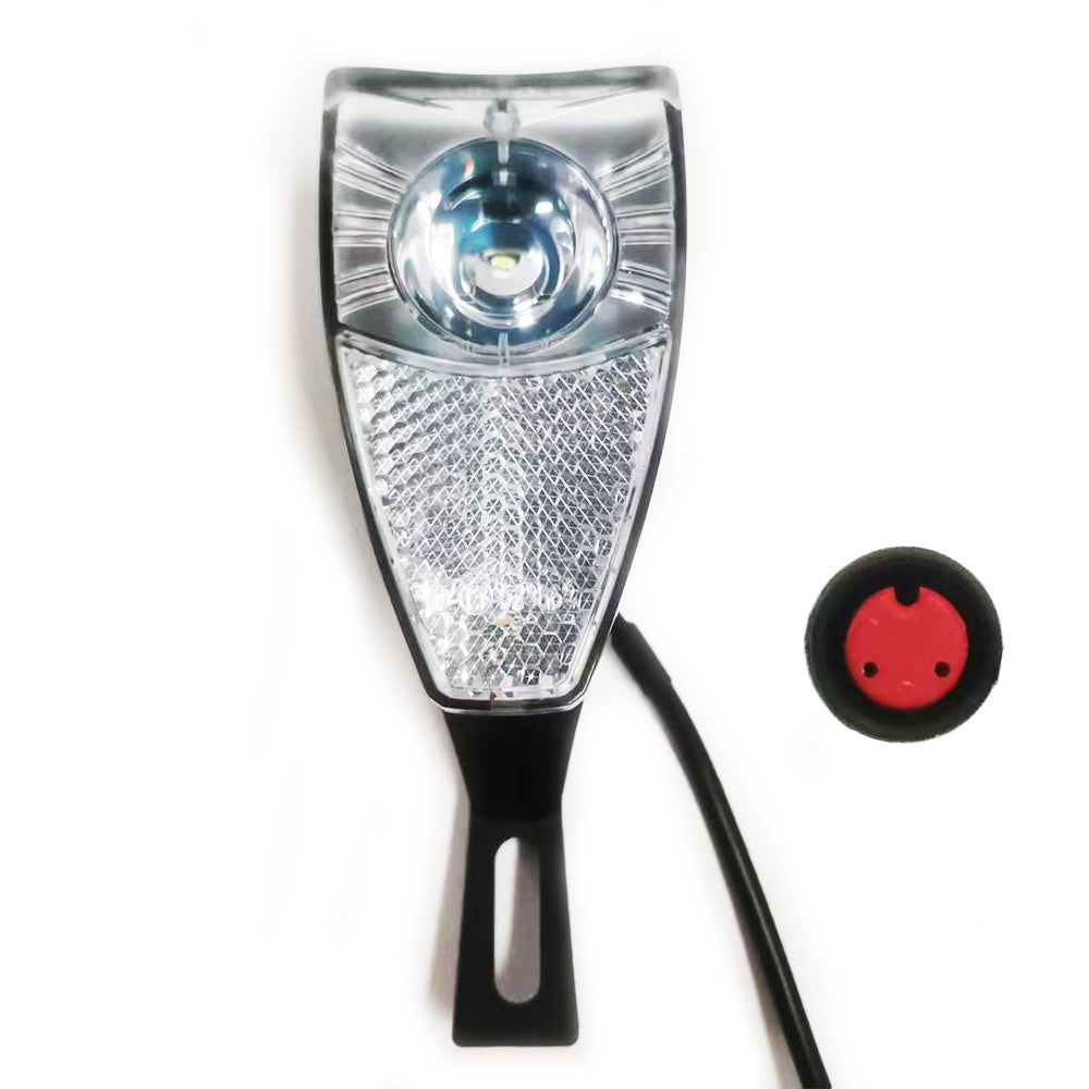NULKOMMA Electric Bike Headlight for Night Riding LED Front Light Suitable for 24V 36V 48V Battery Controller Ebike Accessories Waterproof 2-pin Female Connector LED Light for E-Bike Scooter