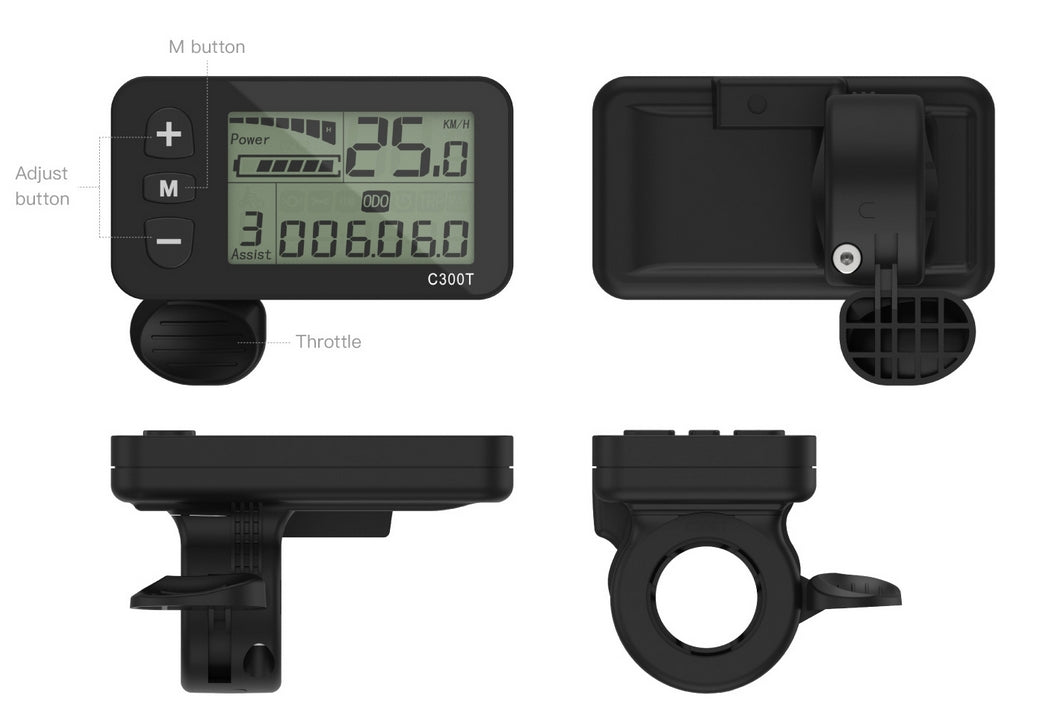 Bigstone C300T Ebike LCD Display Meter 24V/36V/48V