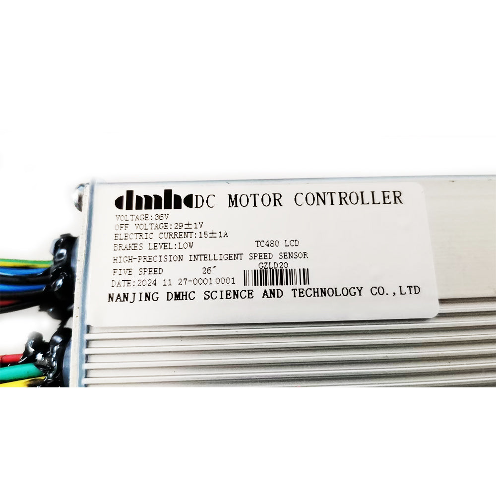 NULKOMMA GZLD20 Ebike Controller 36V 15A Brushless Motor Controller for 26'' Ebike TC480 LCD Display Meter
