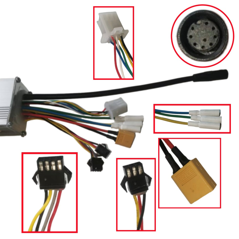 Nulkomma X043-AXC001 Brushless Motor Controller 48V 22A Ebike Controller for No.2 Protocol Display Meter