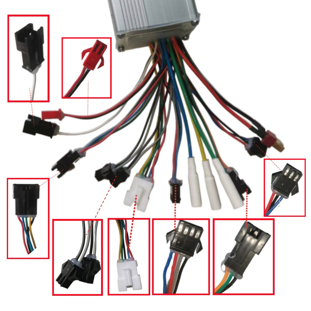Nulkomma X098-AXC013 Brushless Motor Controller 48V 18A Ebike Controller for No.2 Protocol Display Meter