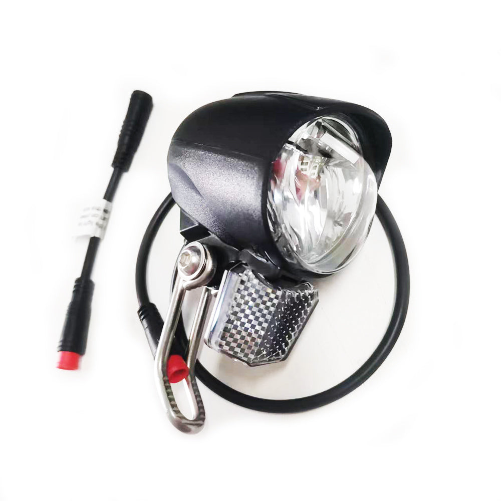 Electric Bike Headlight for Night Riding LED Front Light Suitable for 24V 36V 48V Battery Controller Waterproof 2-pin Male Connector Headlight for E-Bike Scooter