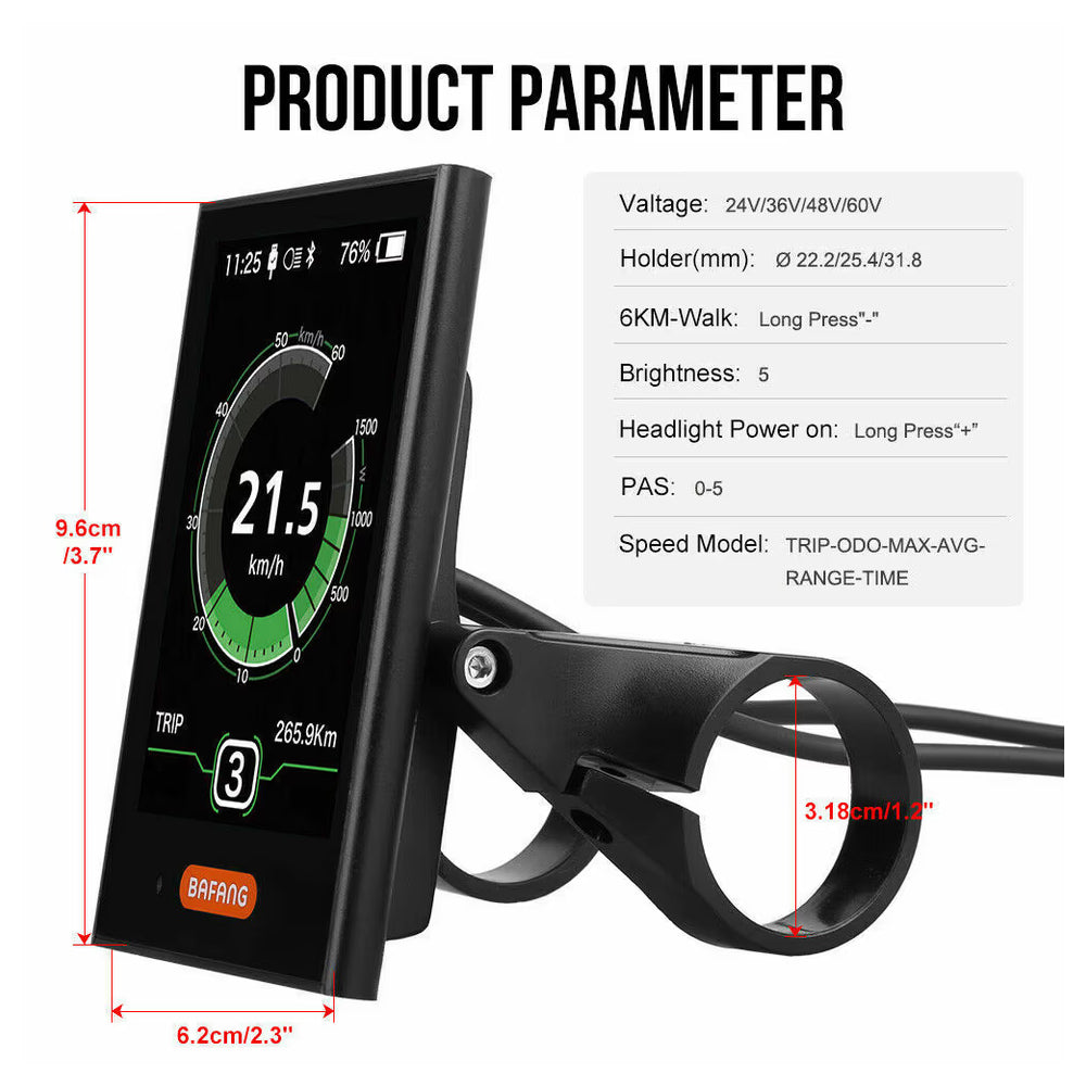 BAFANG DP C181 Ebike LCD Display Meter Ebike Conversion Kit 5-pin Triangle Connector