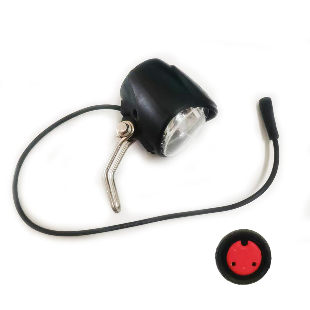 NULKOMMA Electric Bike Headlight for Night Riding LED Front Light Suitable for 24V 36V 48V Battery Controller Waterproof 2-pin Female Connector LED Light for E-Bike Scooter