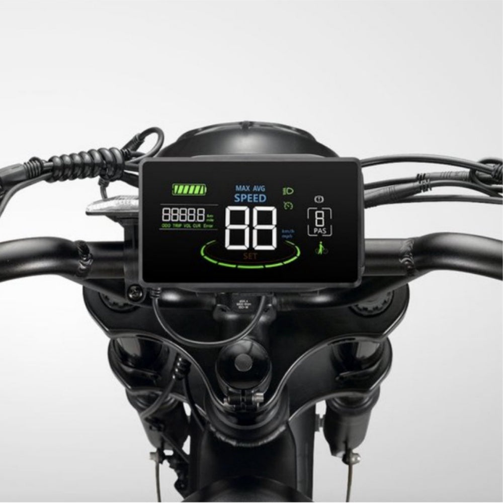 NULKOMMA H6C Ebike LCD Display Meter with 5-pin Male Waterproof Connector 48V Electric Bike Conversion Kit Mountain Bike Control Panel with USB UART