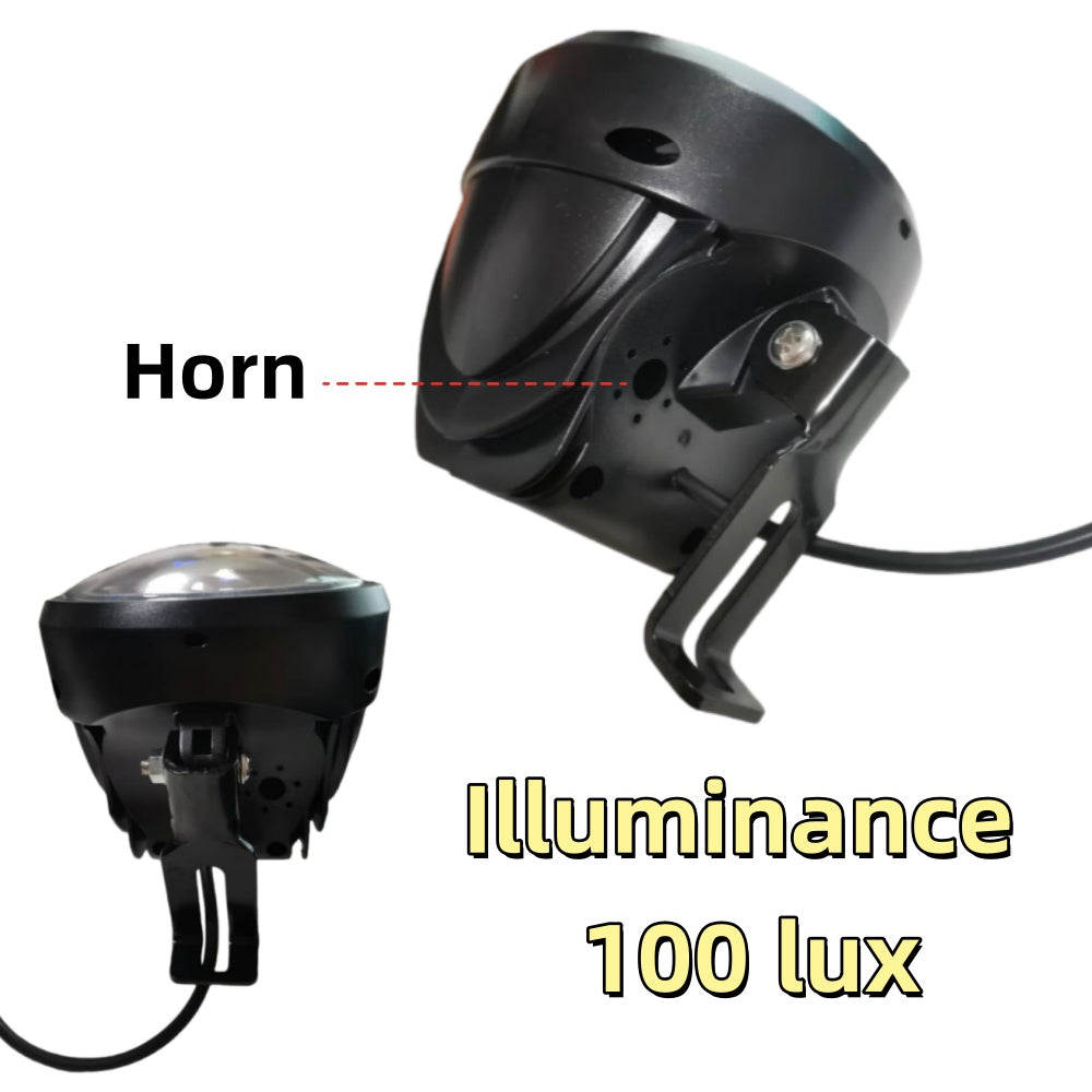 Nulkomma Ebike LED Light 36-60V Electric Bicycle Headlight with Horn