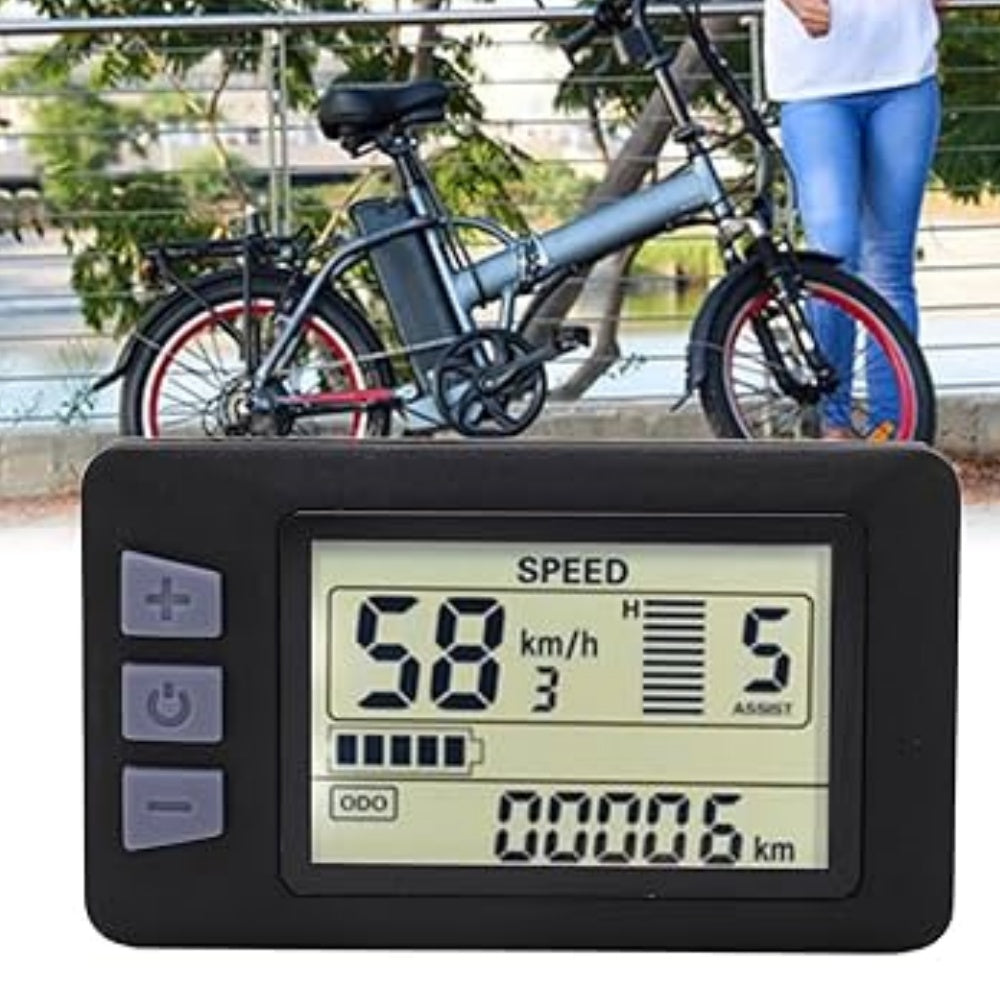 NULKOMMA LCD-P3H Electric Bicycle LCD Display Meter Ebike Computer Waterproof 5-pin Plug Connector 48V Ebike Control Panel