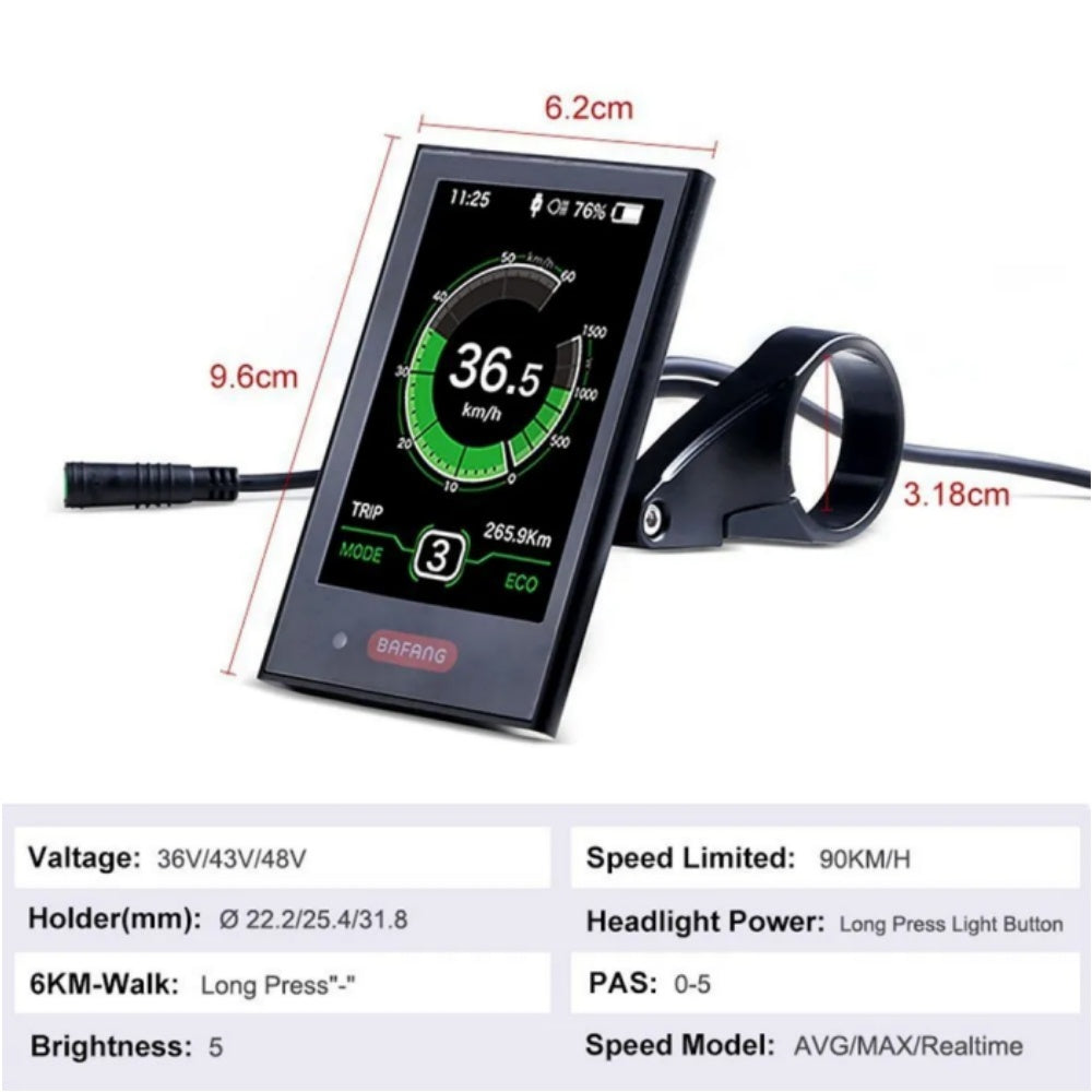 NULKOMMA DPC18 Ebike LCD Display Meter with Waterproof 5-pin Female Connector