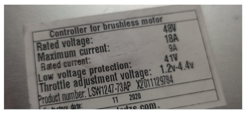 NULKOMMA LSW1247-73AP Ebike Controller 48V 18A Brushless Motor Controller