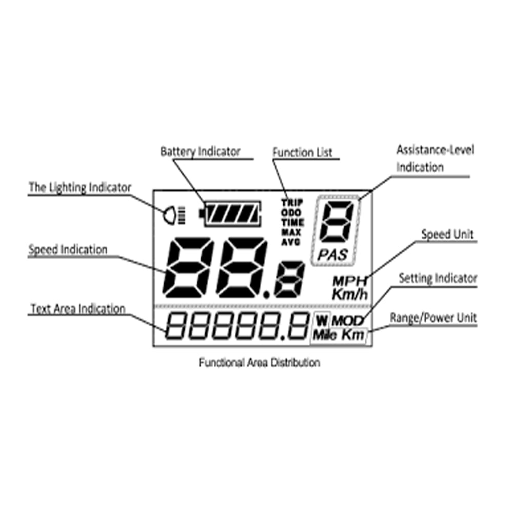 KD21C Electric Bike LCD Display