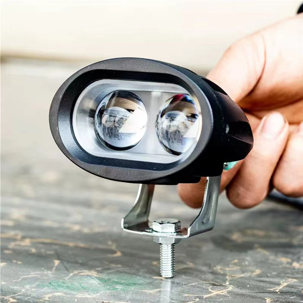 Electric Bike LED Light Super Bright Angel Eye Light Spotlight Waterproof 12V-60V Ultra Bright Safety LED Light for Ebike Scooter Mounting on Front Fork