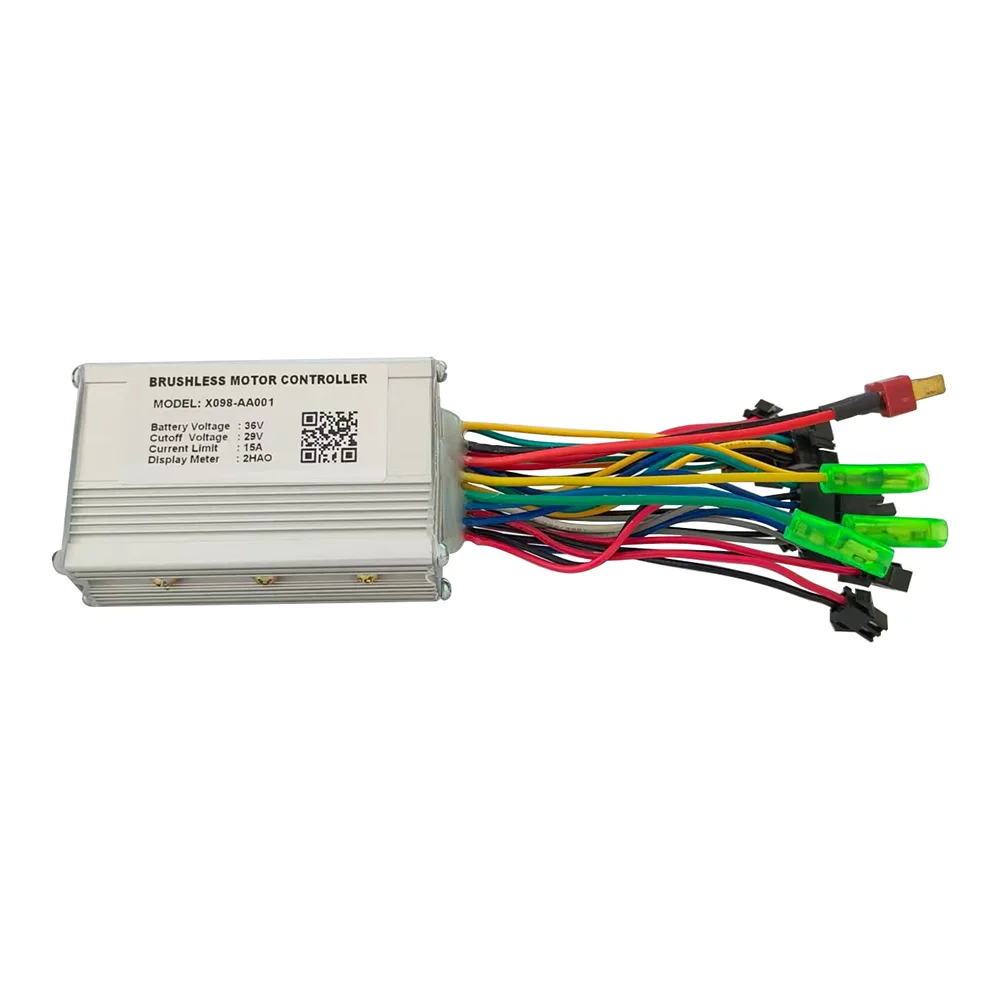 Nulkomma 36V 15A Brushless Motor Controller X098-AA001 Electric Bicycle Scooter Speed Controller with 2HAO Protocol Display