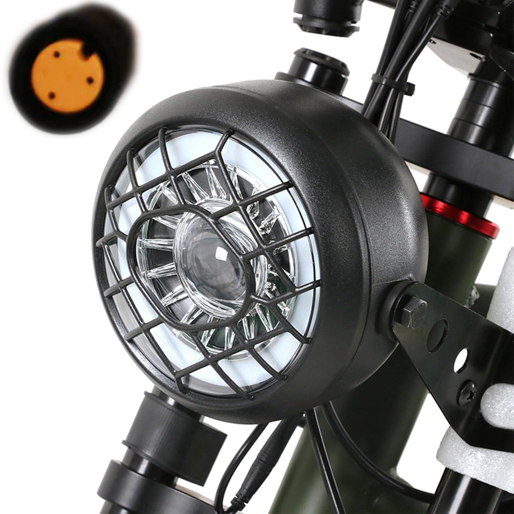 Nulkomma LED Light Headlight Durable Bright Front Light for Electric Bicycle 3 Pin Female Connector