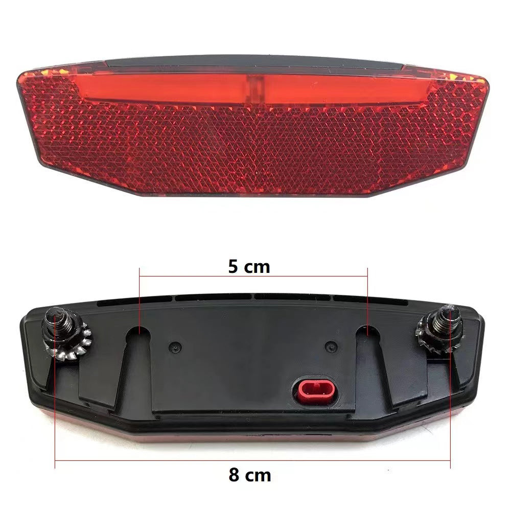 NULKOMMA Ebike Tail Light 6V-60V LED Warning Light Night Cycling Equipment Bicycle Conversion Accessories E-Bike Rear Light Waterproof Connector
