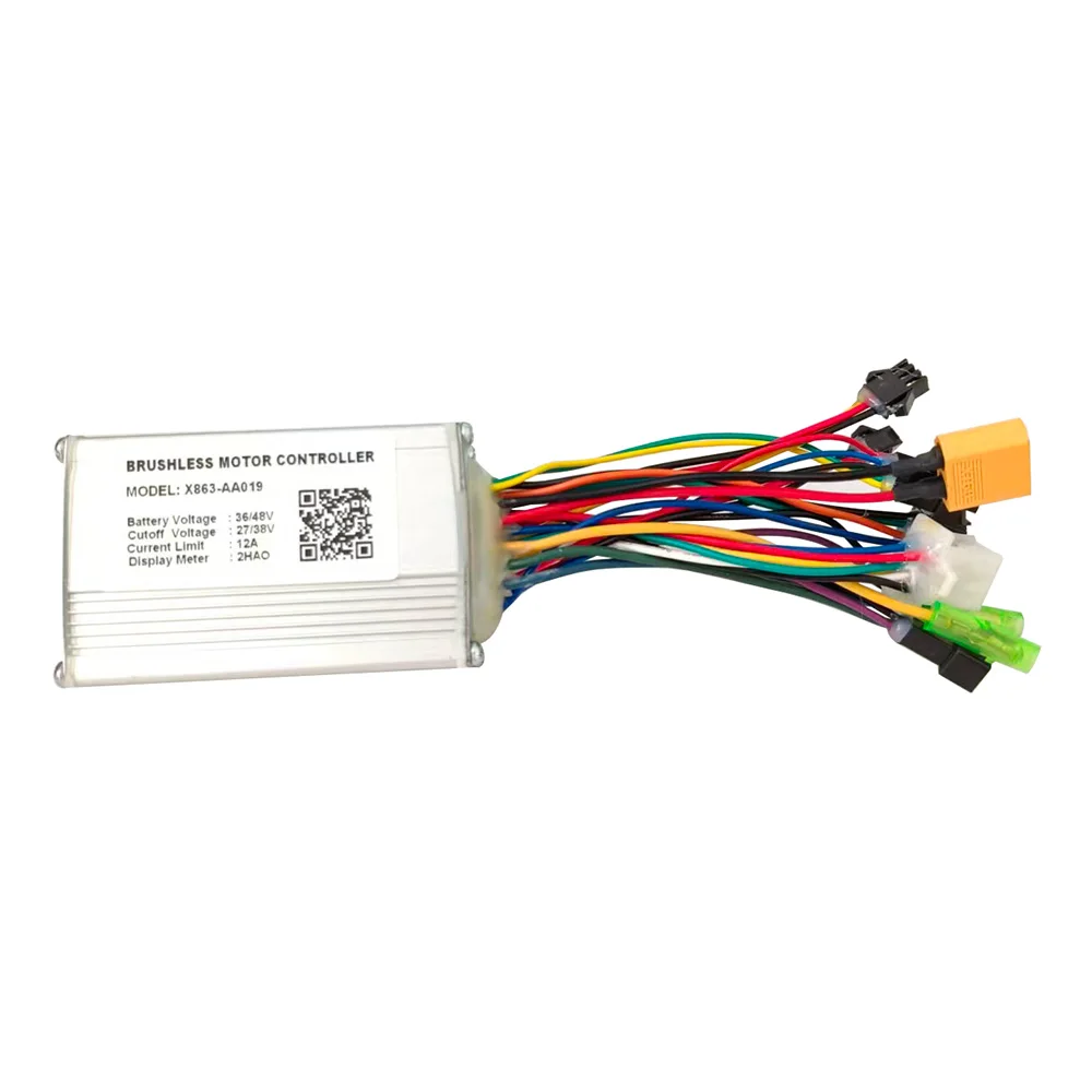 Nulkomma Ebike Brushless Motor Controller X863-AA019 36/48V 12A for 2HAO Display Electric Scooters MTB Accessories Speed Controller