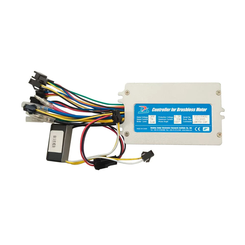 Nulkomma Brushless Motor Controller for Ebike LSW778-33F 36V 7A Display Speed Controller for Electric Scooters and MTB