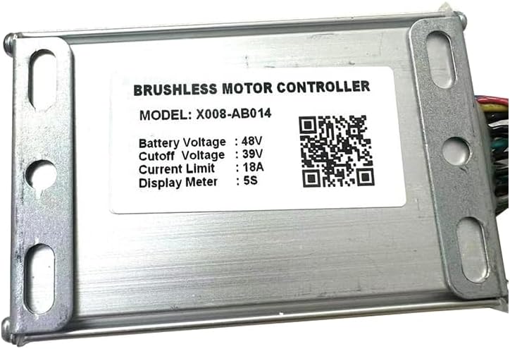 NULKOMMA Electric Bicycle Controller, X008-AB014 48V 18A Motor Speed Brushless Controller for Electric Bicycle, E-Bike Scooter Electric Scooter Tricycle Display Meter 5S 48V Electric Speed Controller