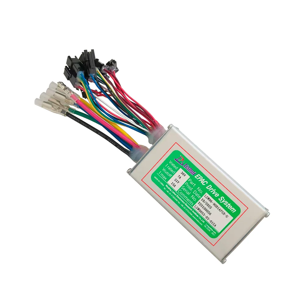 Nulkomma LSW06-90B1AFSB-U Electric Bicycle Brushless Motor Controller 36V 15A for Electric Scooters Fat Bike MTB Ebike Speed Controller