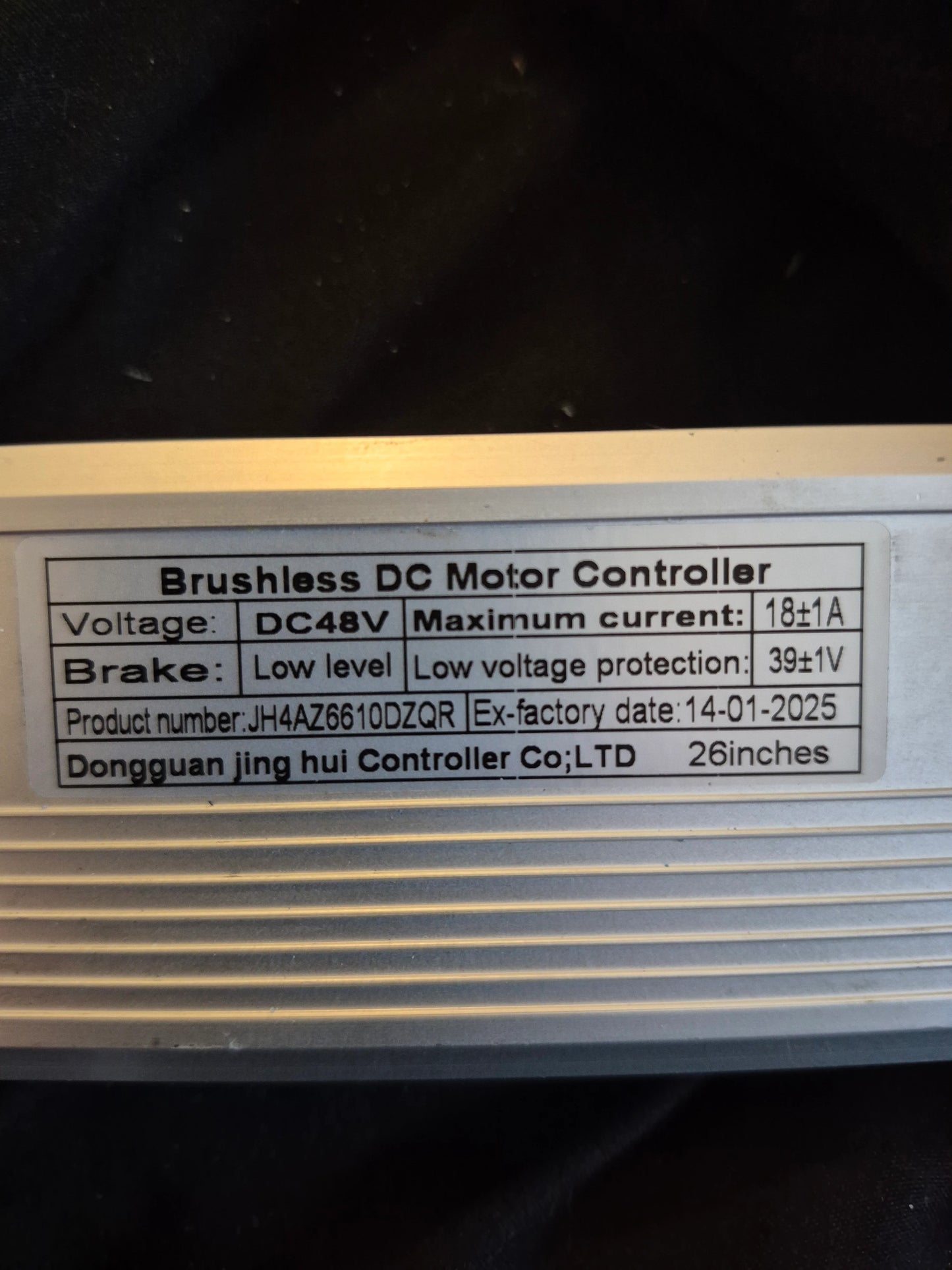 Nulkomma JH4AZ6610DZQR Brushless Motor Controller 48V 18A