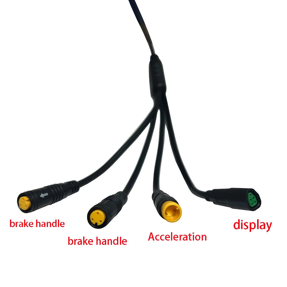 Nulkomma 1T4 BAFANG Waterproof Wiring Harness for Electric Bicycles Motor Unit Center Motor Gear Sensor Display Extension Cord