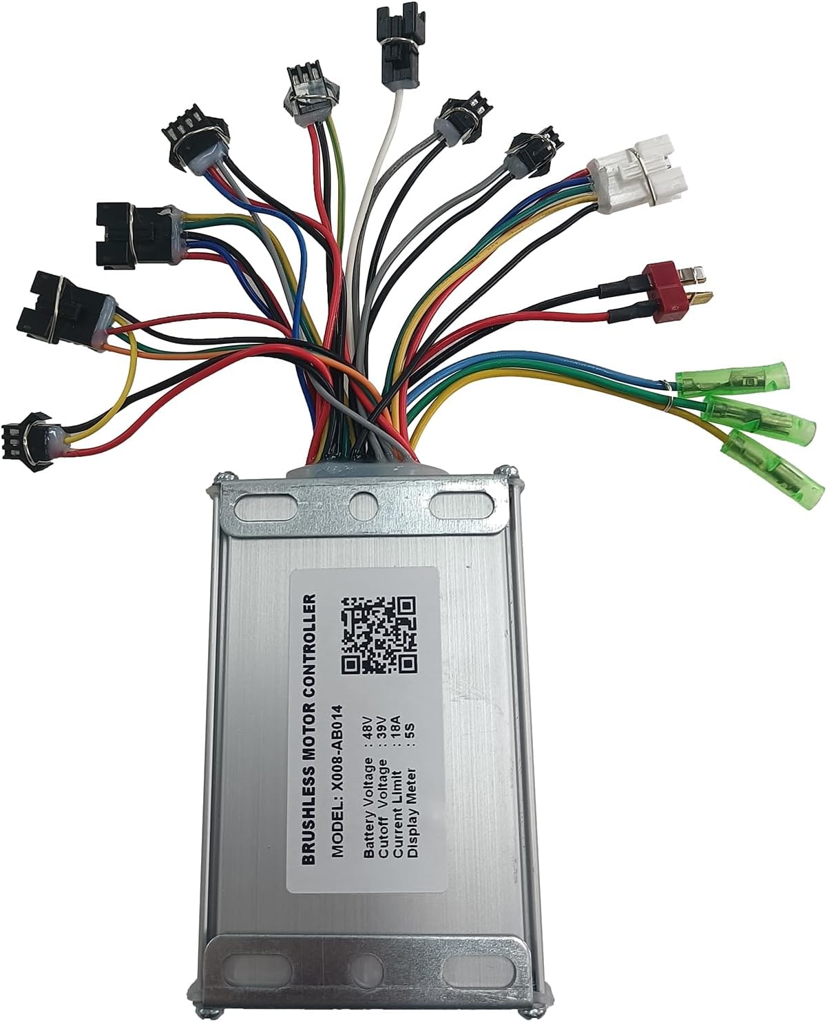 NULKOMMA Electric Bicycle Controller, X008-AB014 48V 18A Motor Speed Brushless Controller for Electric Bicycle, E-Bike Scooter Electric Scooter Tricycle Display Meter 5S 48V Electric Speed Controller