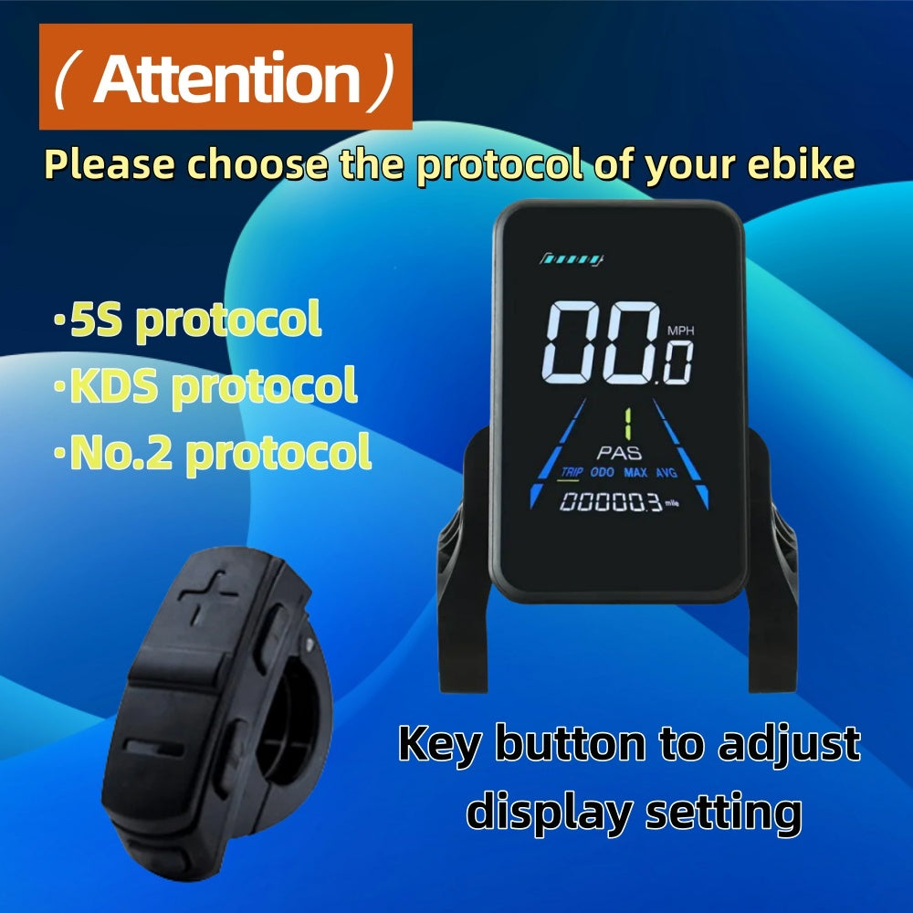 Nulkomma YL81F Ebike LCD Display Meter with 5-pin Male Connector