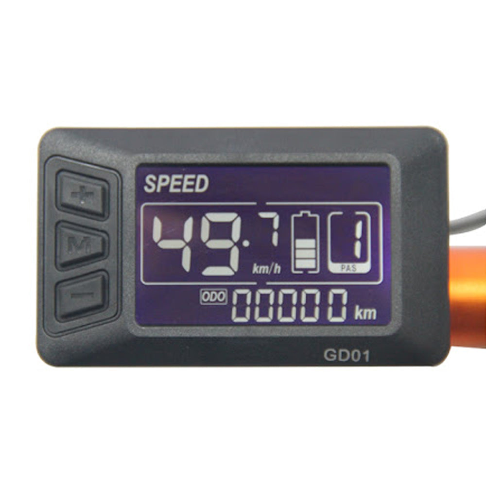 Nulkomma GD01 Electric Bike LCD Display Meter 48V Ebike Speed Control Panel 6-pin Male Connector