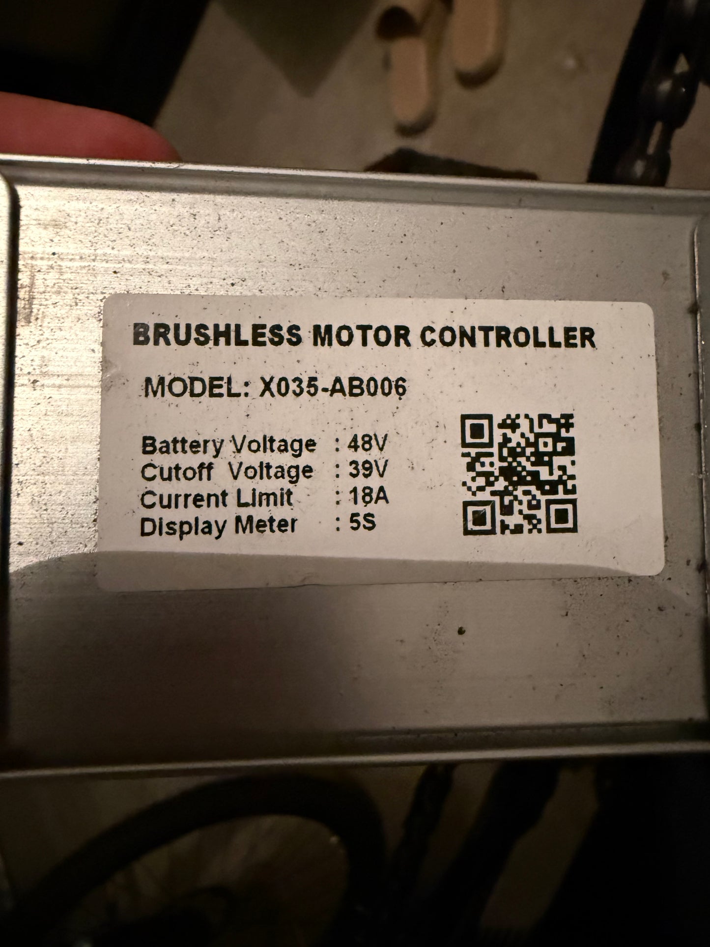 Nulkomma X035-AB006 Brushless Motor Controller 48V 18A Ebike Controller