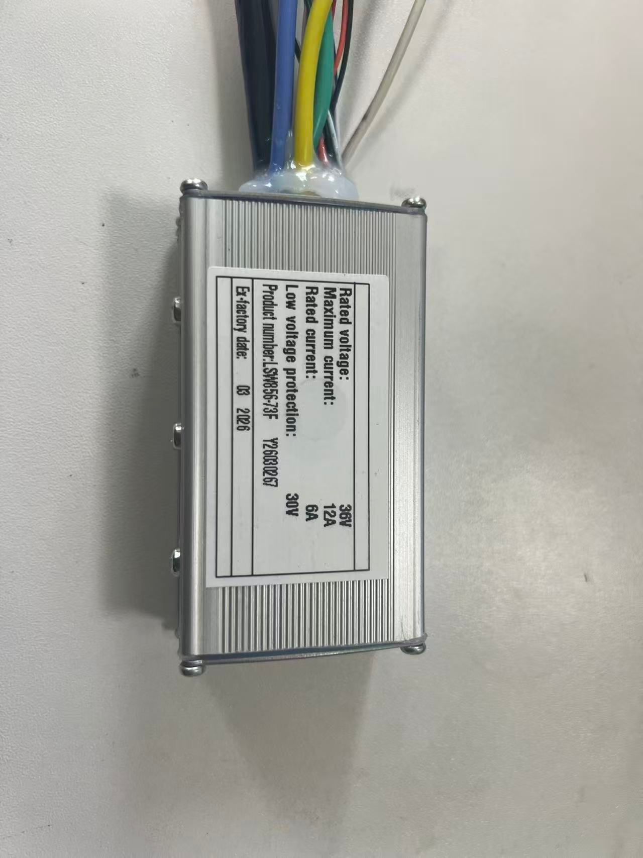 Nulkomma LSW856-73F 36V 12A Brushless DC Motor Controller for Electric Bike - 6A Rated Current, 30V Low Voltage Cutoff, Waterproof Aluminum Housing