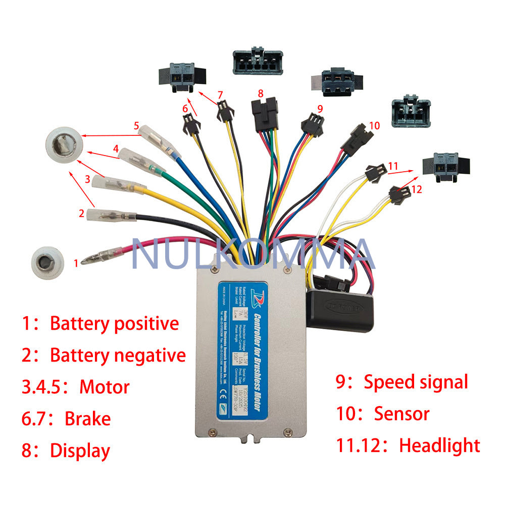 NULKOMMA Brushless Motor Controller LSW778-33F 36V 15A E-Bike Scooter Universal E-Bike Conversion Kit Bicycle Speed Controller