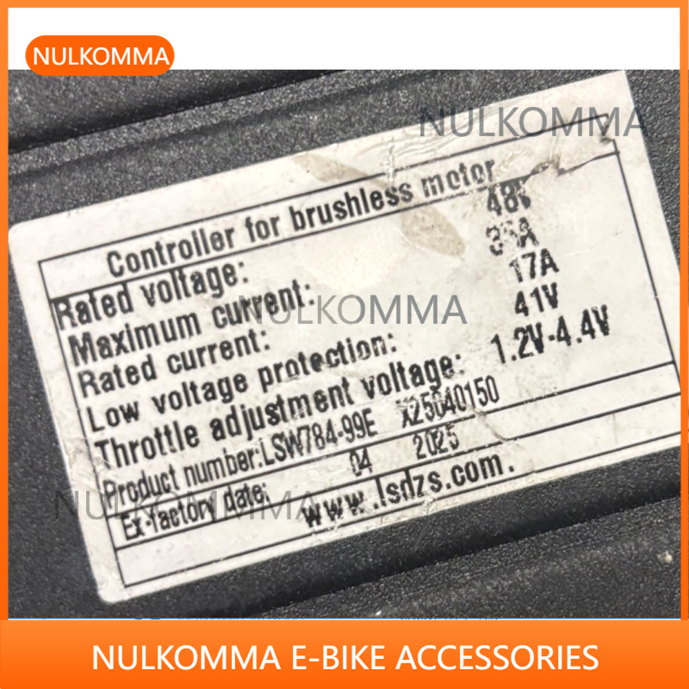 NULKOMMA Ebike Brushless Motor Controller LSW784-99E 48V 17A Suitable for Electric Bicycles Scooters Fat-Tire Bikes Speed Controller