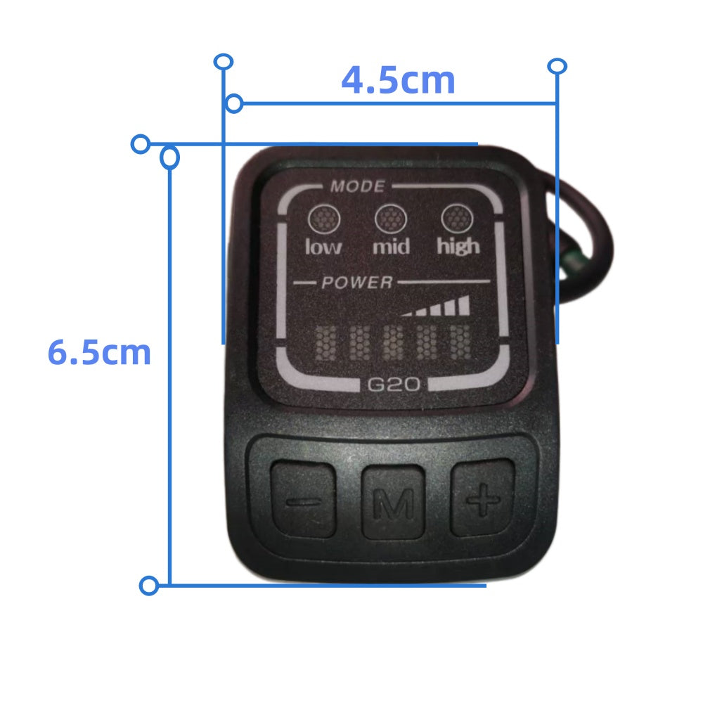 Nulkomma G20 Ebike LED Display Electric Bike Computer with Waterproof 5-pin Male Connector Ebike LED Control Panel 2Hao Protocol