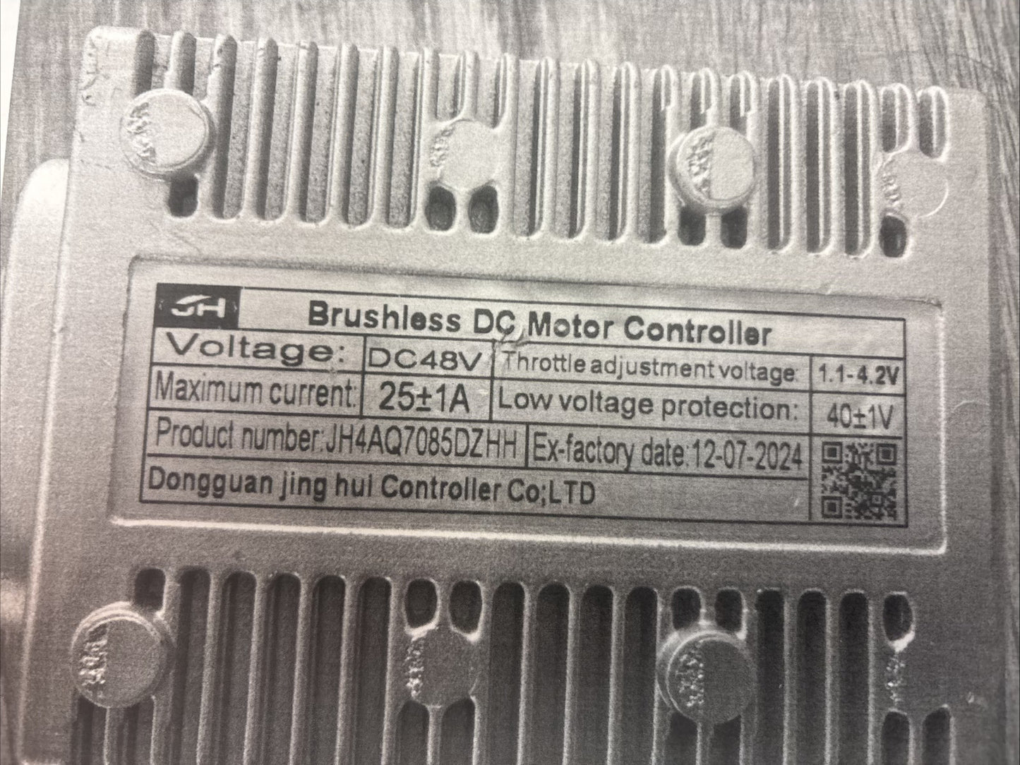 JH4AQ7085DZHH Brushless Motor Controller DC48V 25A Ebike Controller