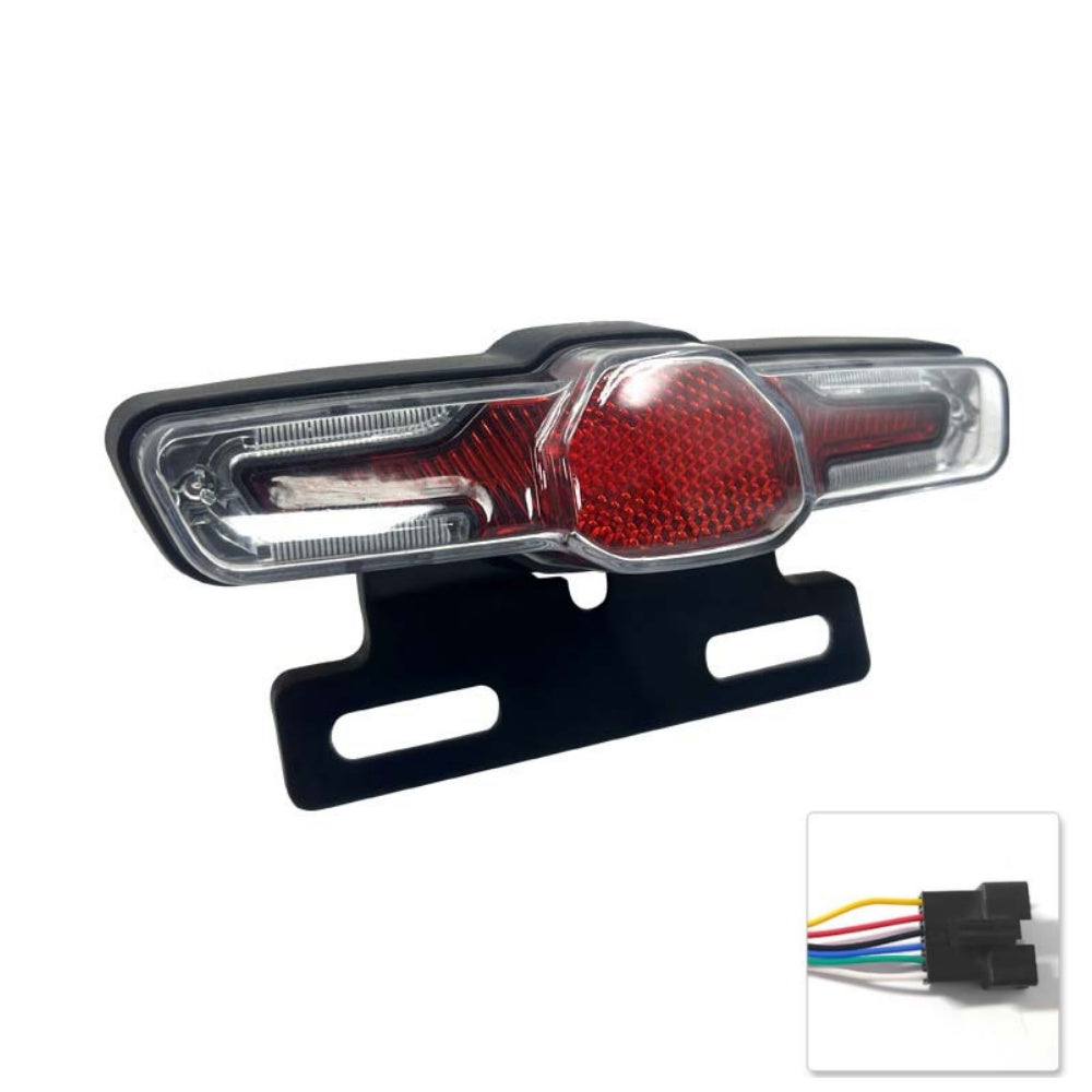 NULKOMMA Ebike Tail Light LED Brake Light with Turn Signals 36V/48V Waterproof Warning Light Bike Rear Light Night Riding Electric Bike Accessories