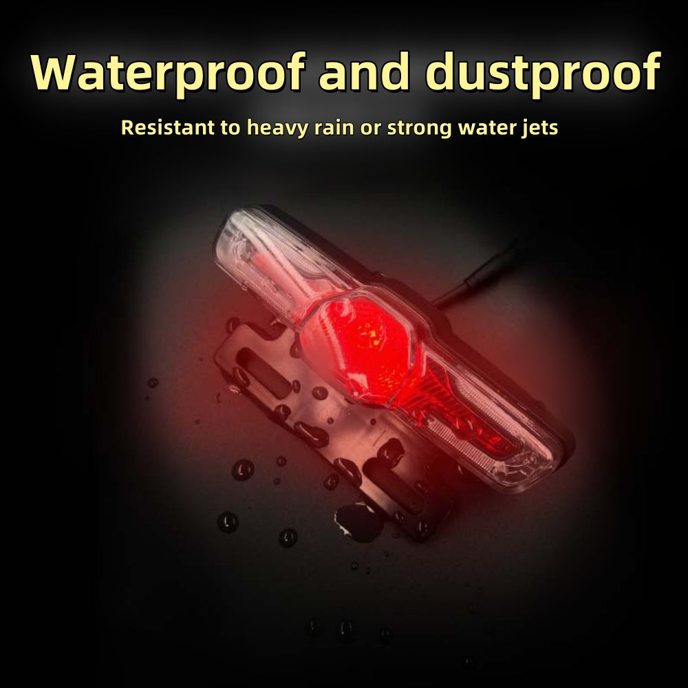 NULKOMMA Ebike Tail Light LED Brake Light with Turn Signals 36V/48V Waterproof Warning Light Bike Rear Light Night Riding Electric Bike Accessories