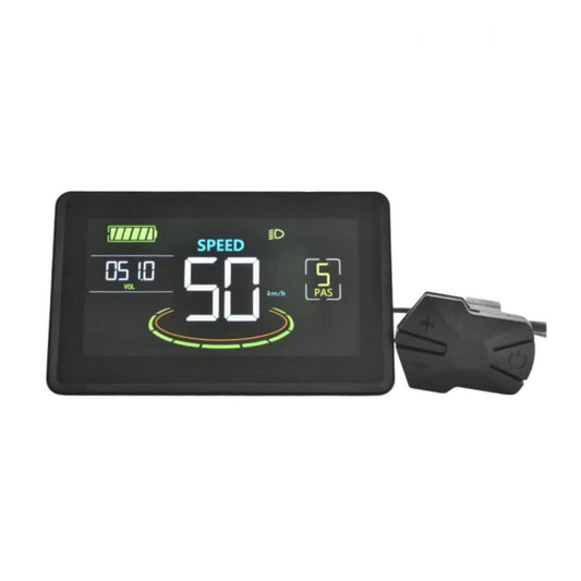 NULKOMMA H6C Ebike LCD Display Meter with 5-pin Male Waterproof Connector 48V Electric Bike Conversion Kit Mountain Bike Control Panel with USB UART