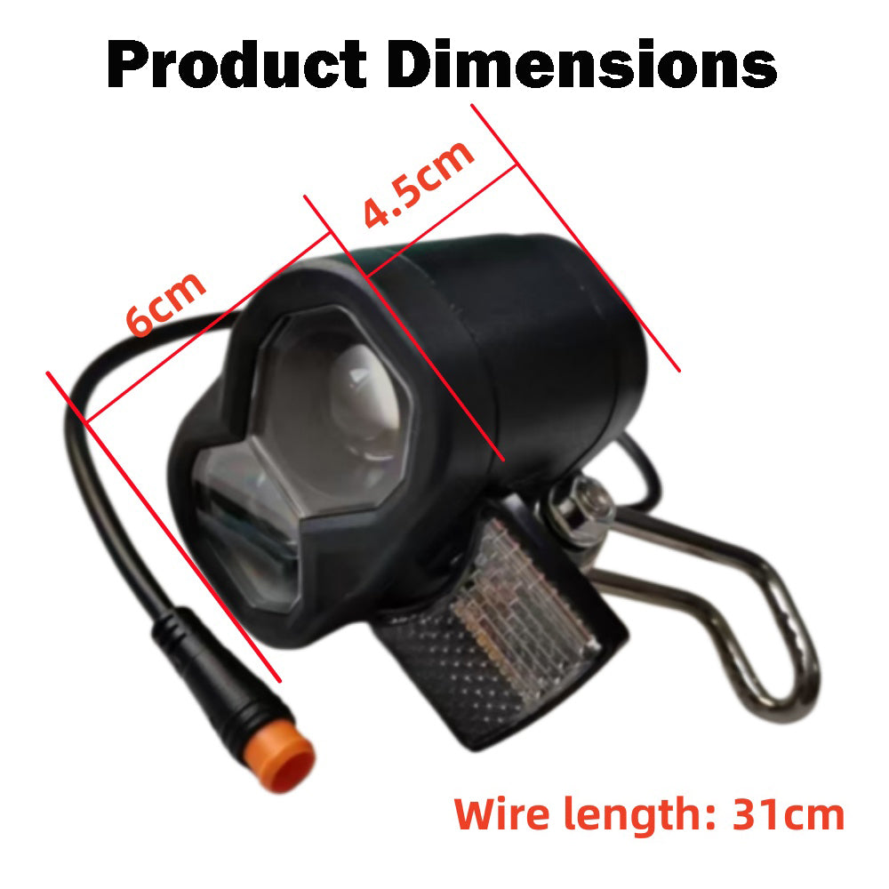 Nulkomma Ebike LED Light Ebike Headlight LED Front Light for Night Riding LED Light for Electric Bike Scooter