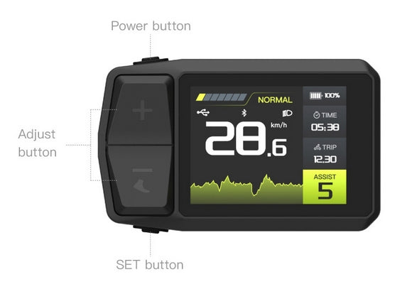 Bigstone M500U Ebike LCD Display Meter 24V/36V/48V/52V