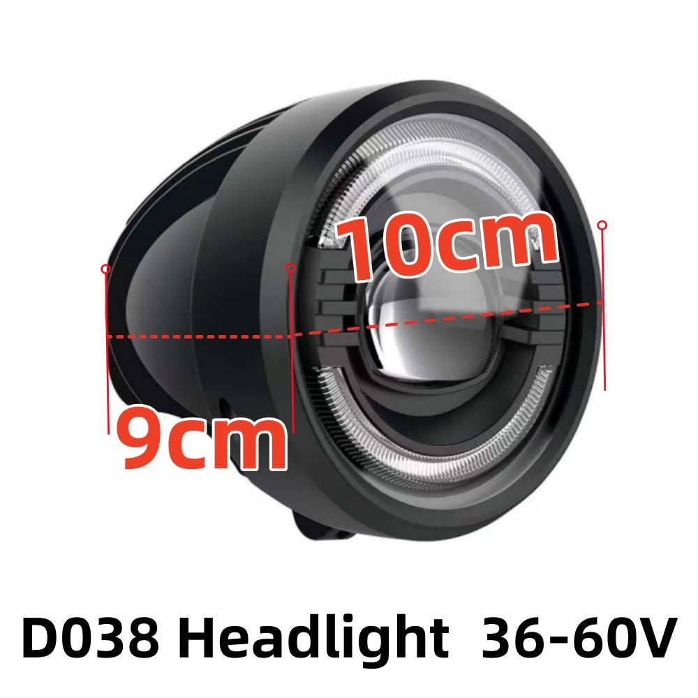 Nulkomma Ebike LED Light 36-60V Electric Bicycle Headlight with Horn