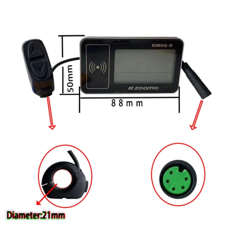 Nulkomma ZOOMO KM5S-R LCD Display Meter 36V