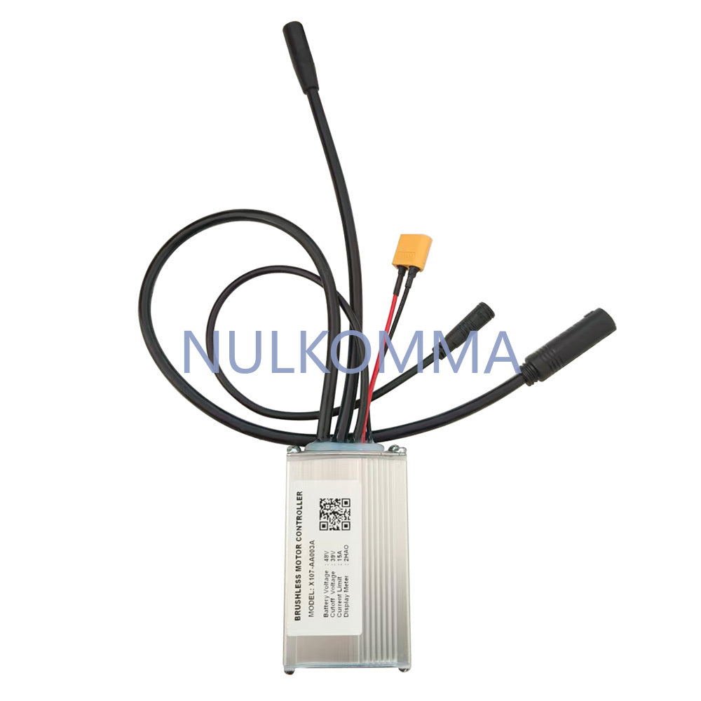 Brushless Motor Controller X107-AA003A 48V 15A Electric Bike Scooter Speed Controller Compatible with 2HAO Protocol Display