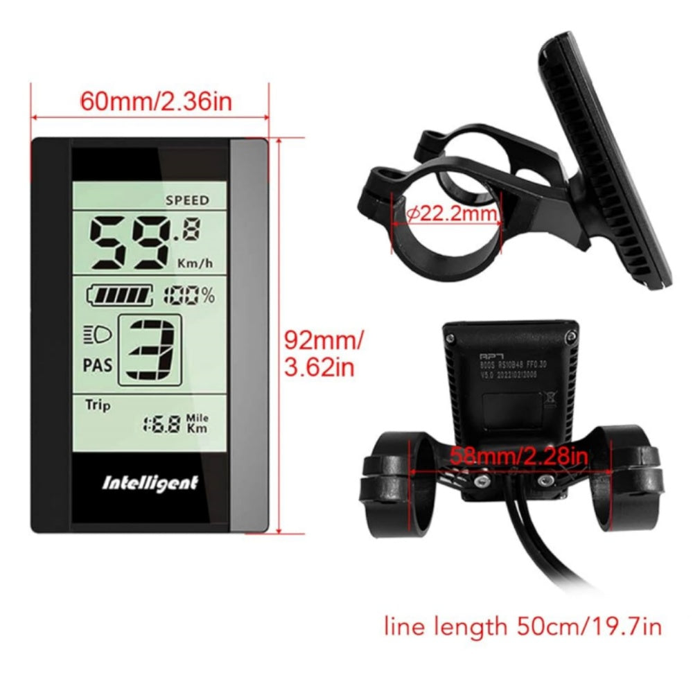 NULKOMMA APT 800S Ebike LCD Display 48V Electric Bike Conversion Kit 5-pin Female Connector
