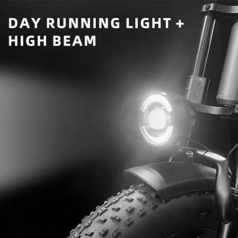 Nulkomma Ebike LED Light 36-60V Electric Bicycle Headlight with Horn