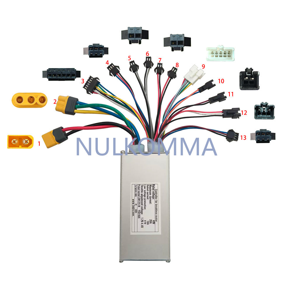 NULKOMMA Brushless Motor Controller LSW1729-1M 48V 20A E-Bike Scooter Universal E-Bike Conversion Kit Bicycle Speed Controller