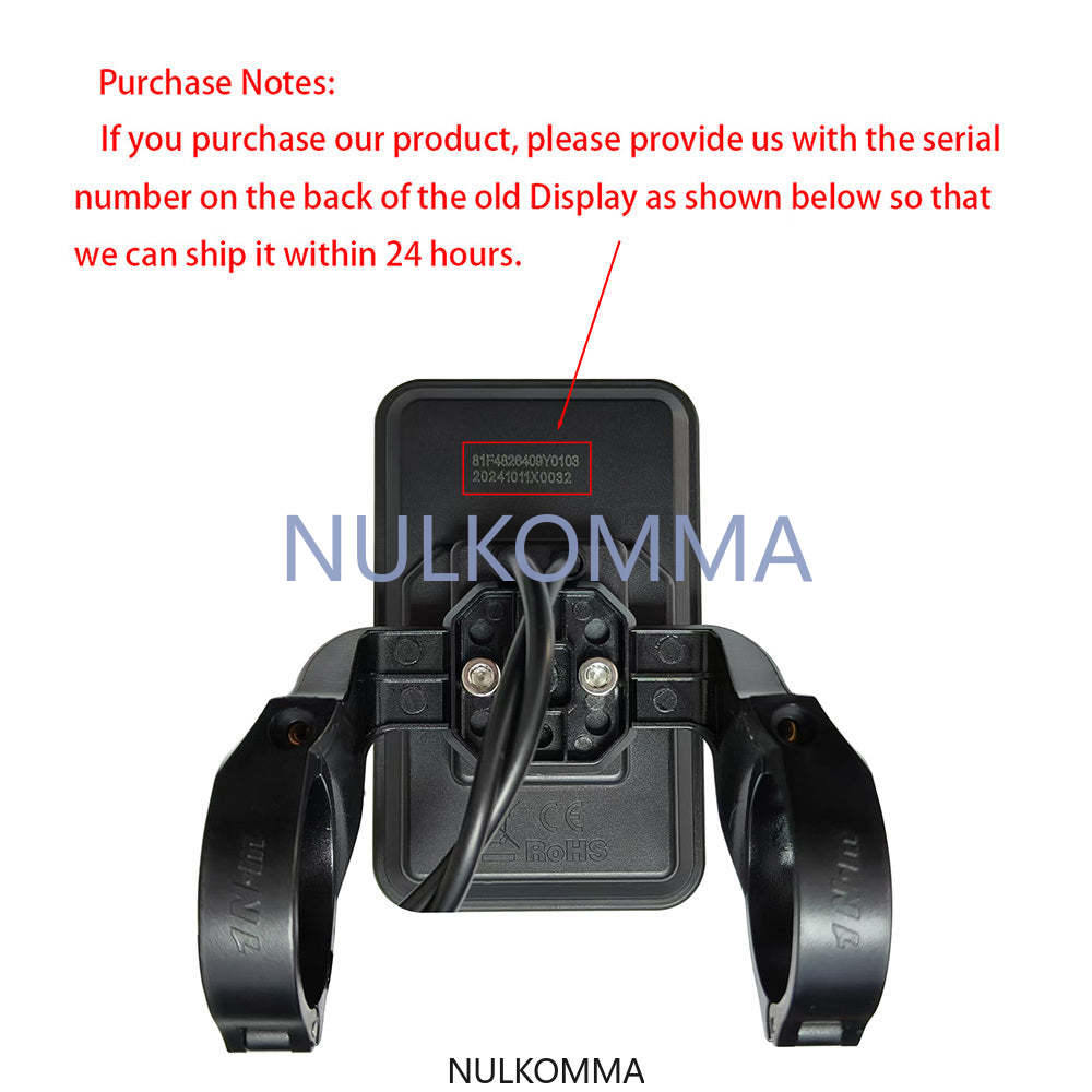 NULKOMMA EBike Display Screen Meter Speed Control Panel YL81F 6Pin 36V 48V 52V Speedometer for Electric Bicycle Accessories