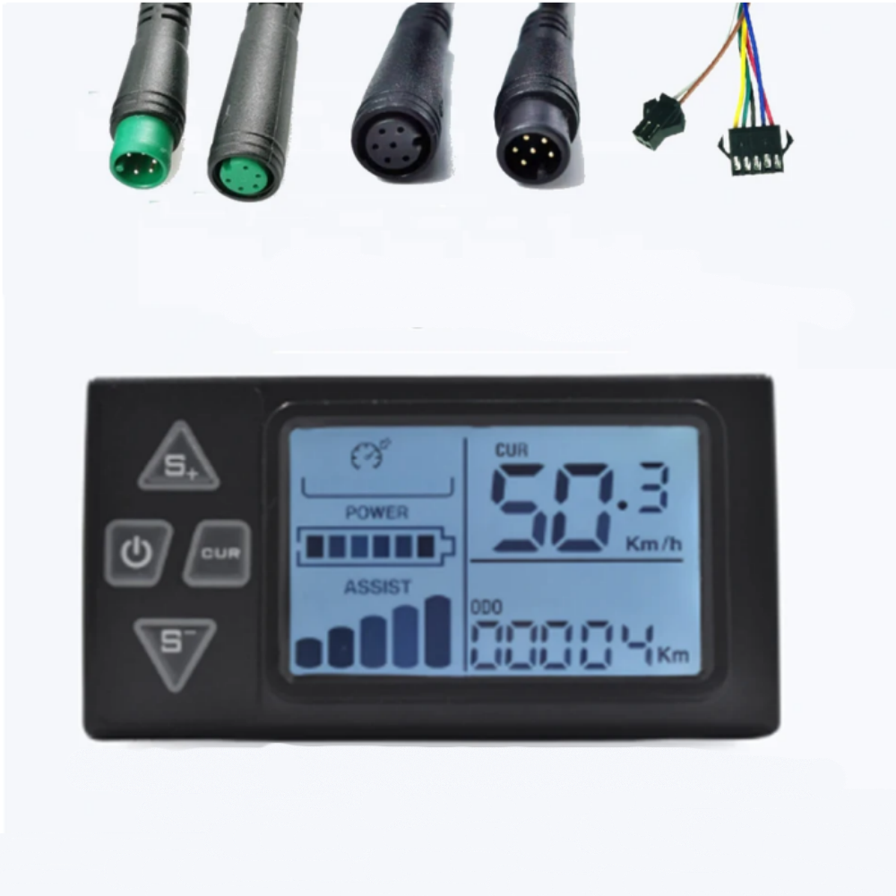 Nulkomma LCD-S861 Ebike Écran LCD Compteur 36V 48V Panneau de Contrôle de Vitesse 6 Broches Connecteur Mâle Kit de Conversion de Vélo Electrique